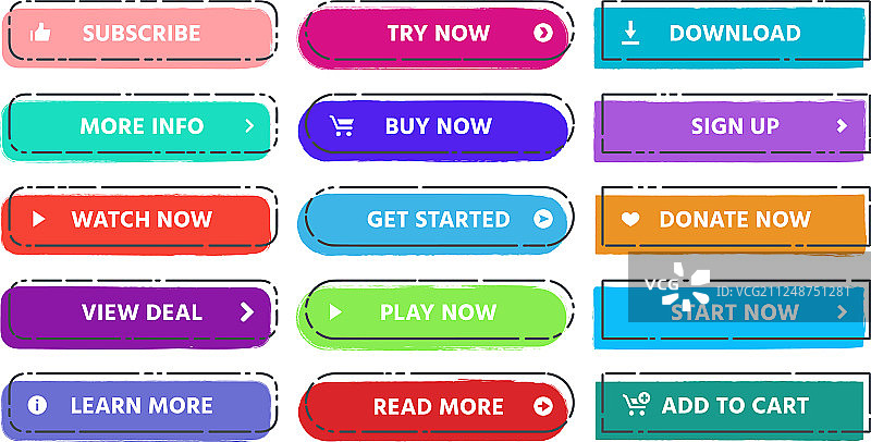 行动呼吁按钮：阅读更多，订阅图片素材