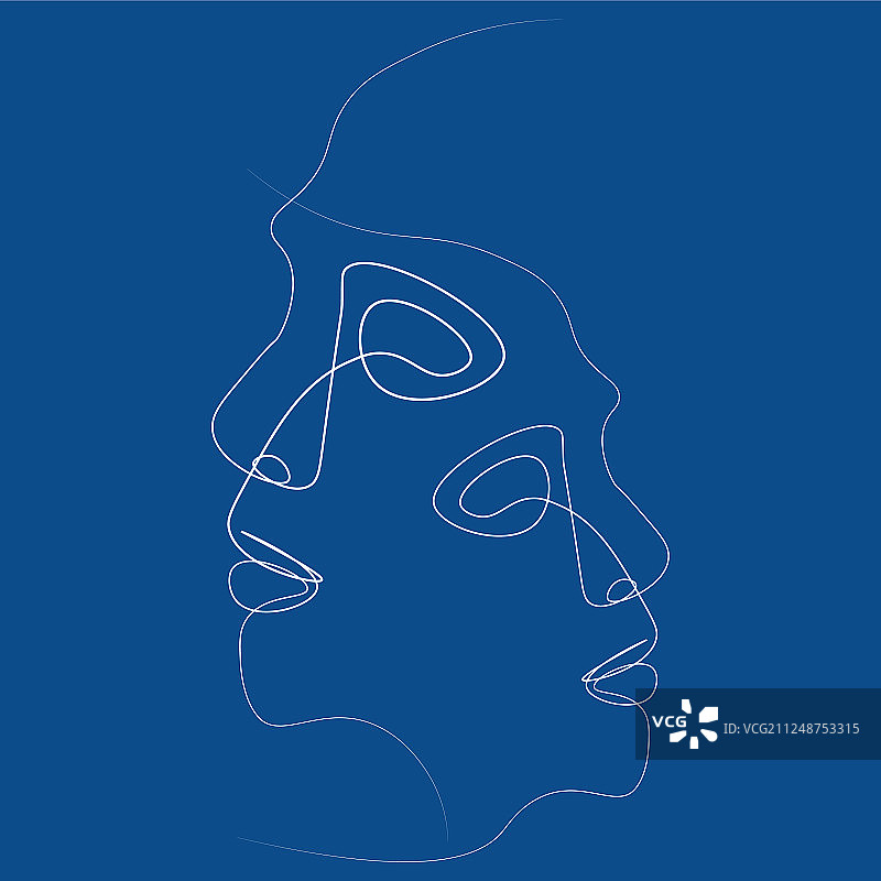 抽象人脸线条图片素材