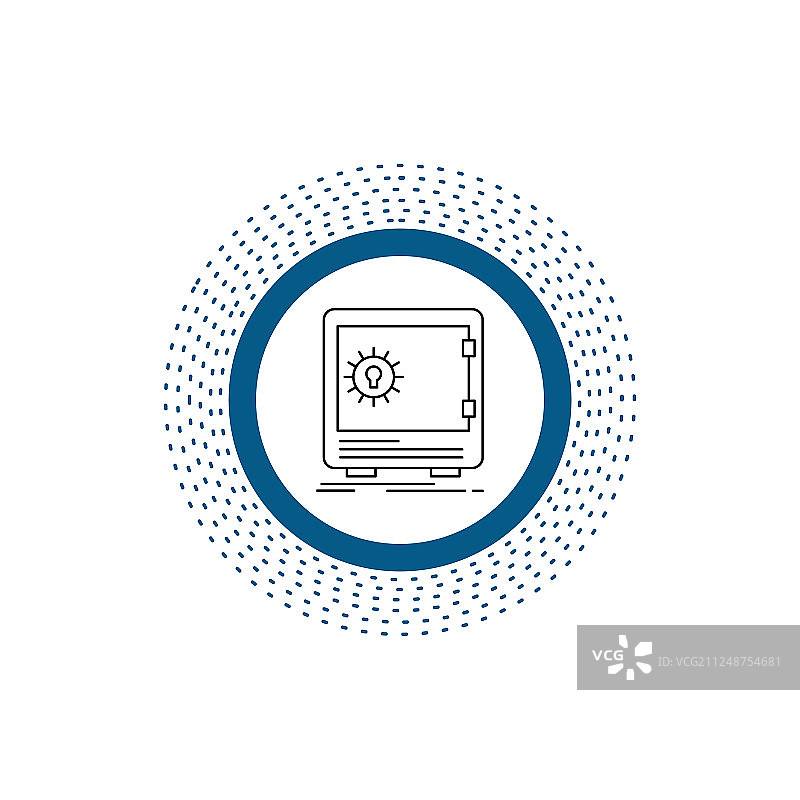 银行存款保险箱线性图标图片素材