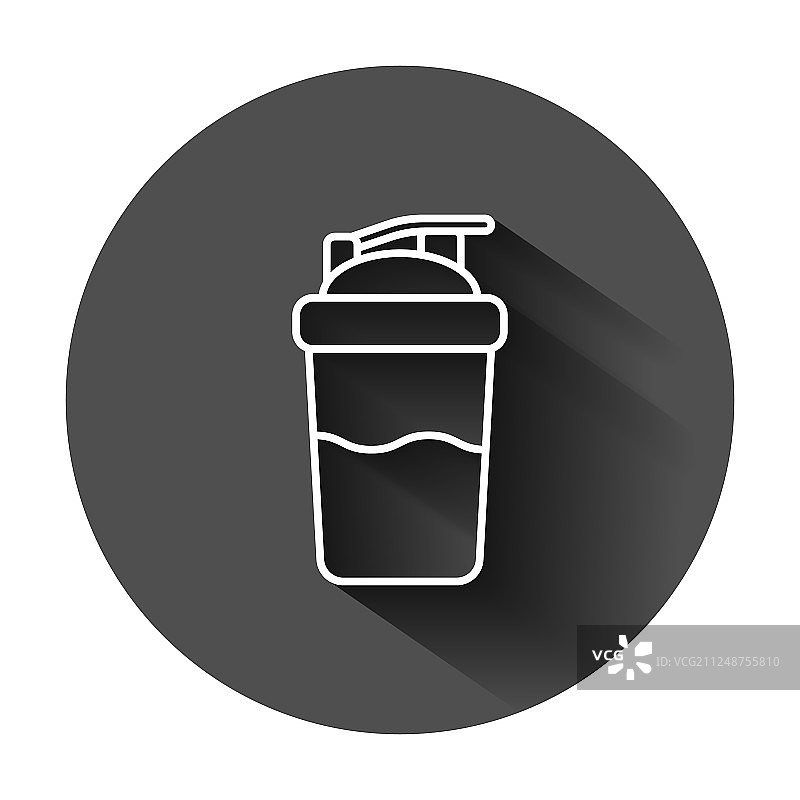 黑色背景上的扁平风格运动摇摇杯图标图片素材