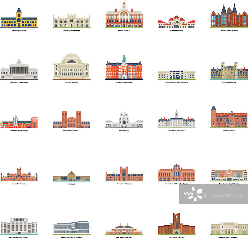世界著名大学合集图片素材