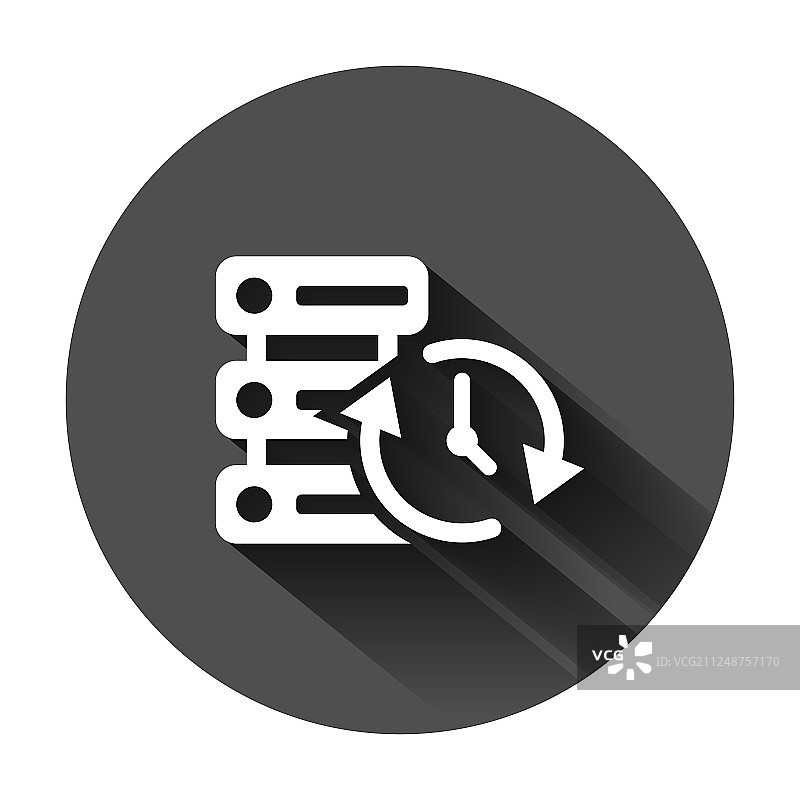 扁平风格数据中心时钟图标图片素材