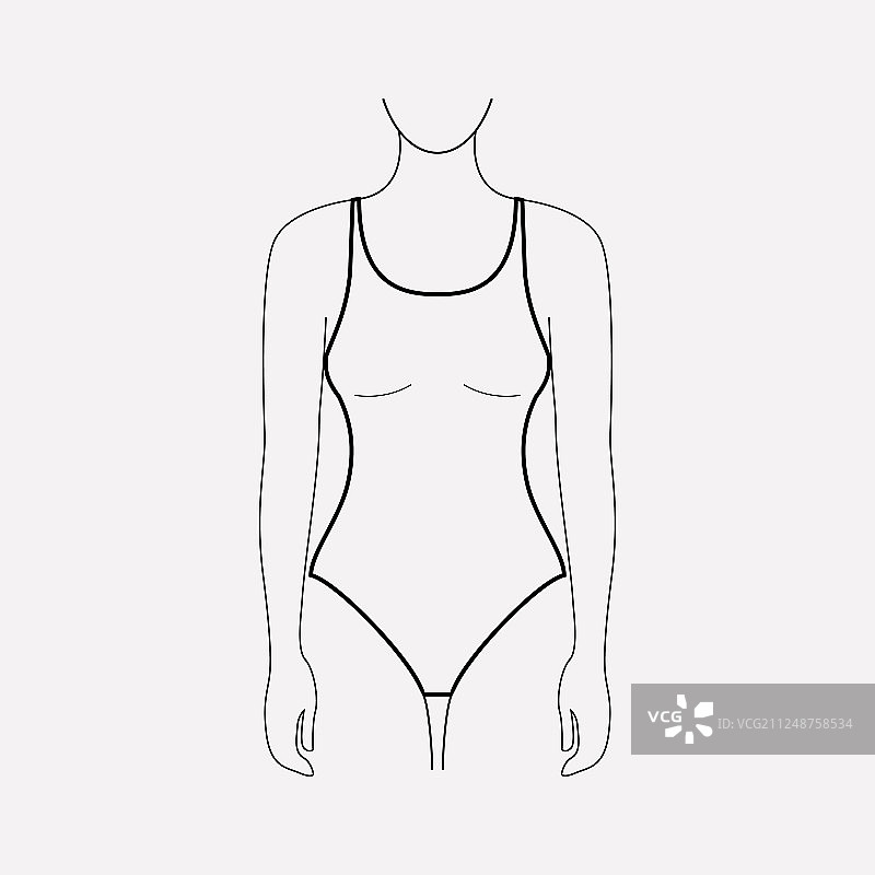 一件泳衣图标线条元素图片素材