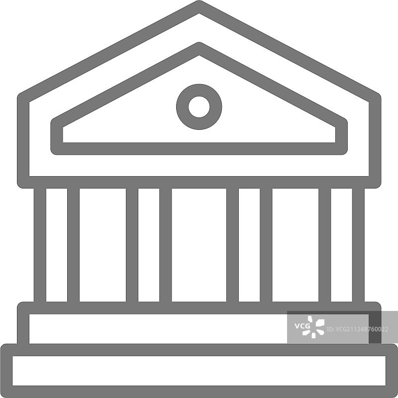 正义法院或银行大楼线性图标图片素材