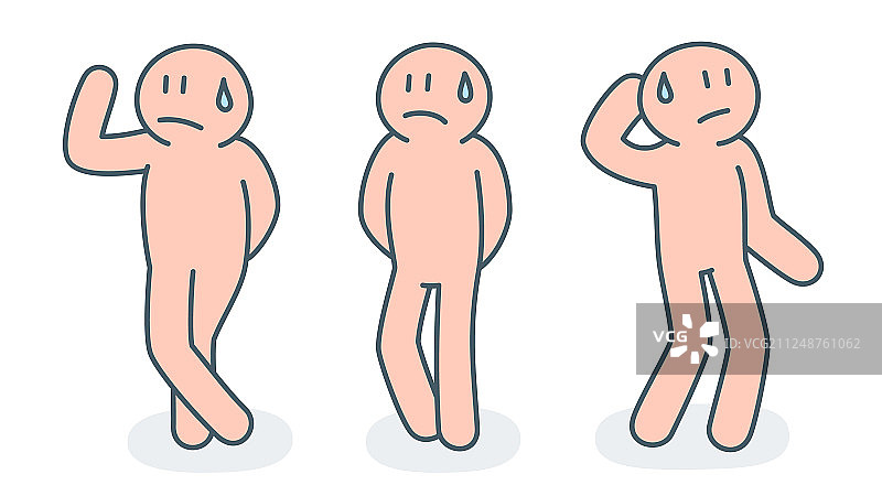 涂鸦线条艺术中一群流汗的人图片素材