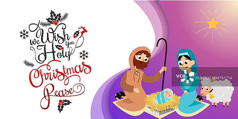 在伯利恒场景中出生的耶稣宝宝图片素材