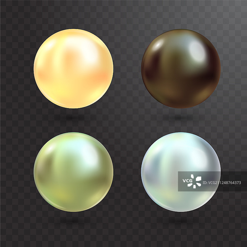 逼真的彩色珍珠图片素材