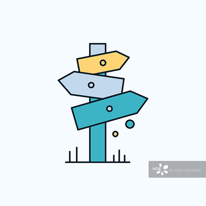 露营指示牌标签扁平图标图片素材