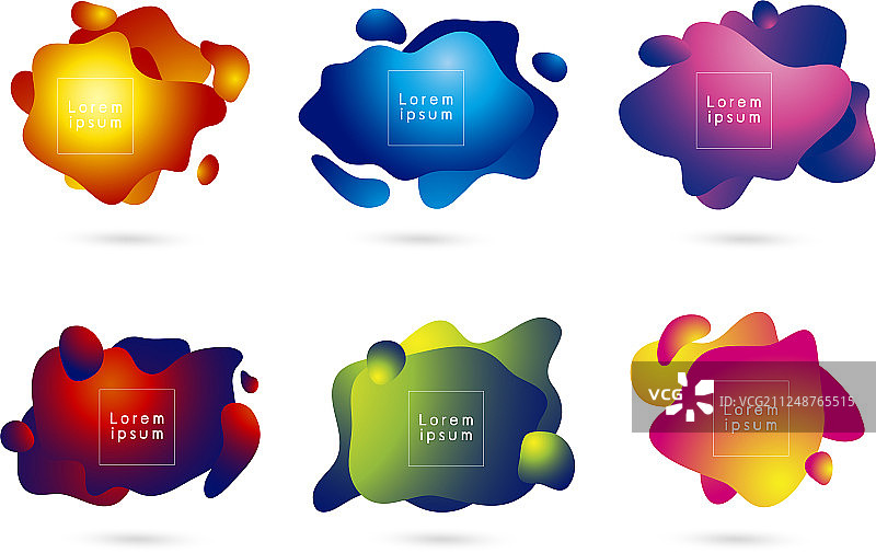 3D流体颜色抽象现代banner设计图片素材