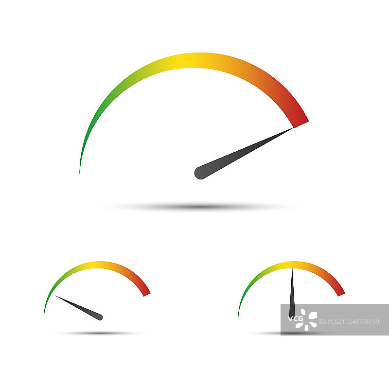 带指示器的简易转速表集合图片素材