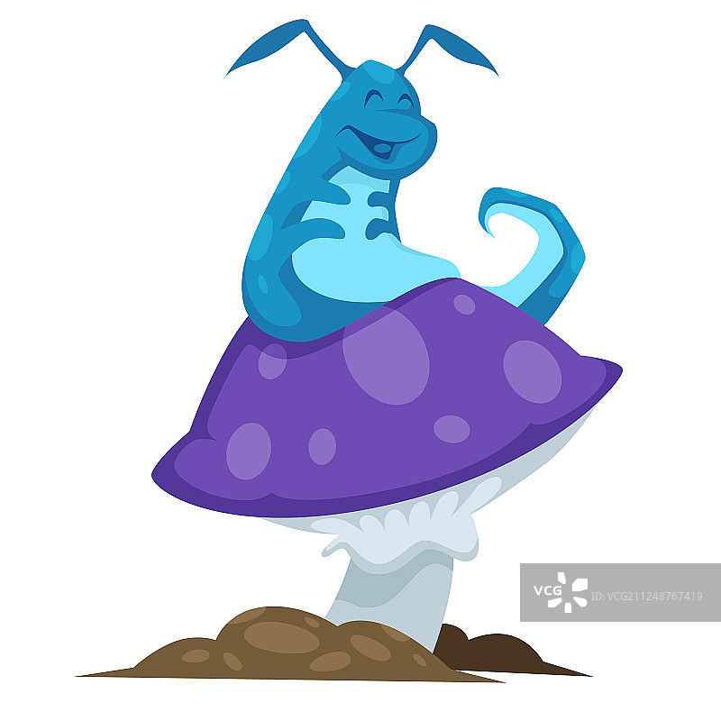 爱丽丝梦游仙境蓝色毛毛虫角色图片素材