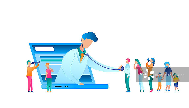 医生用听诊器检查病人图片素材