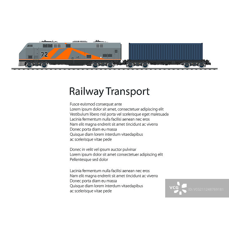 货运集装箱机车海报图片素材