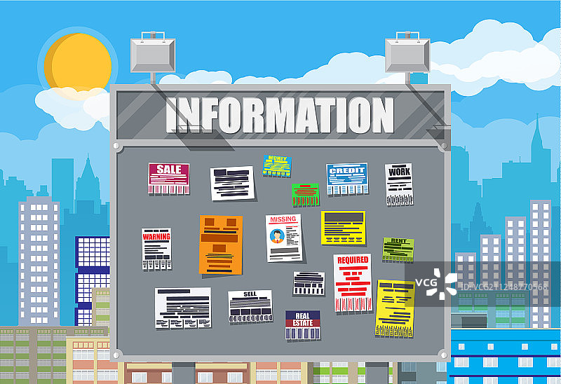 公告栏上的各种撕纸广告图片素材