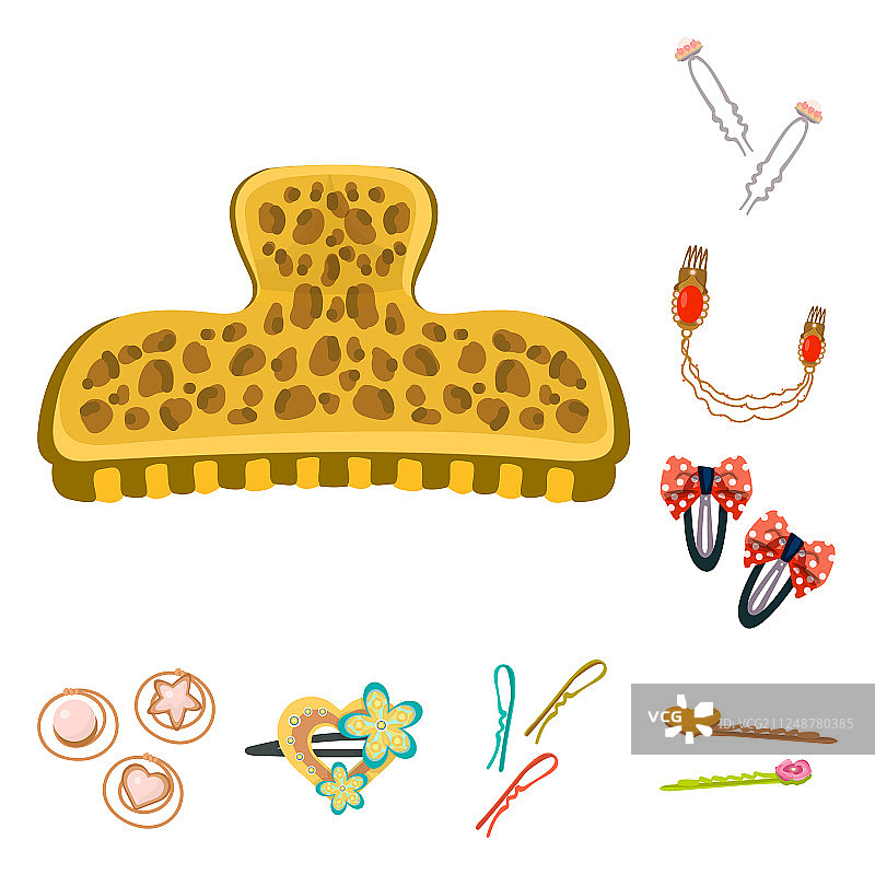 孤立物品发夹和头发图标图片素材