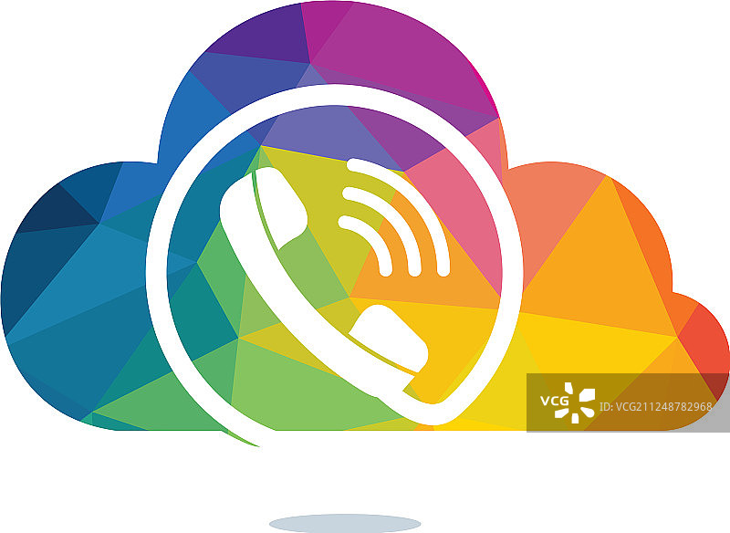 电话和云logo模板设计图片素材