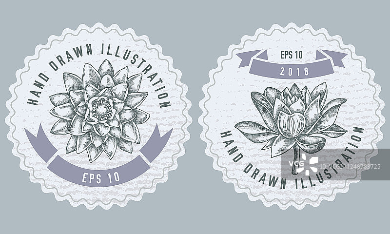 莲花单色标签图片素材