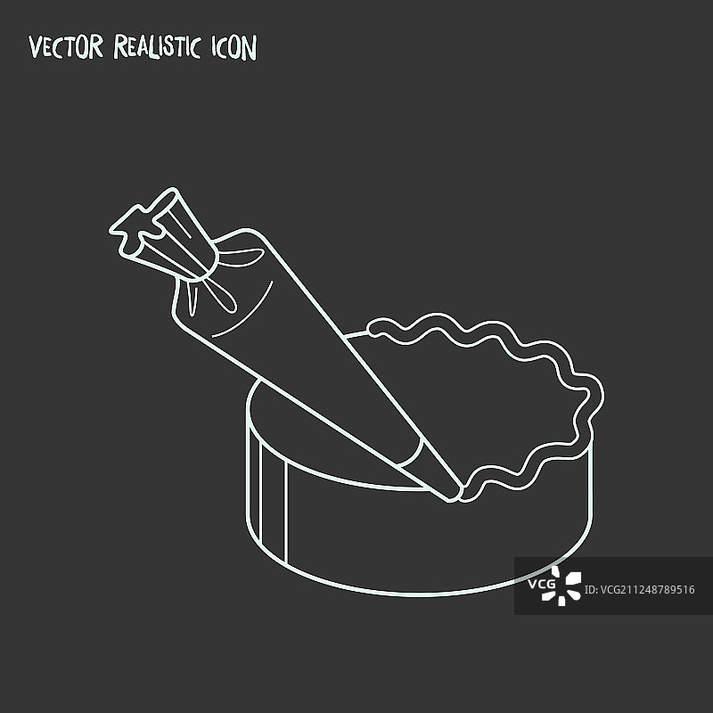 奶油裱花工具线性图标元素图片素材