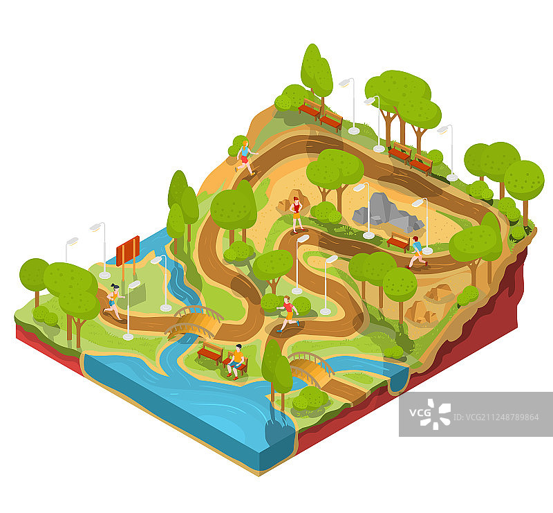 2.5D等距视角：横截面图片素材