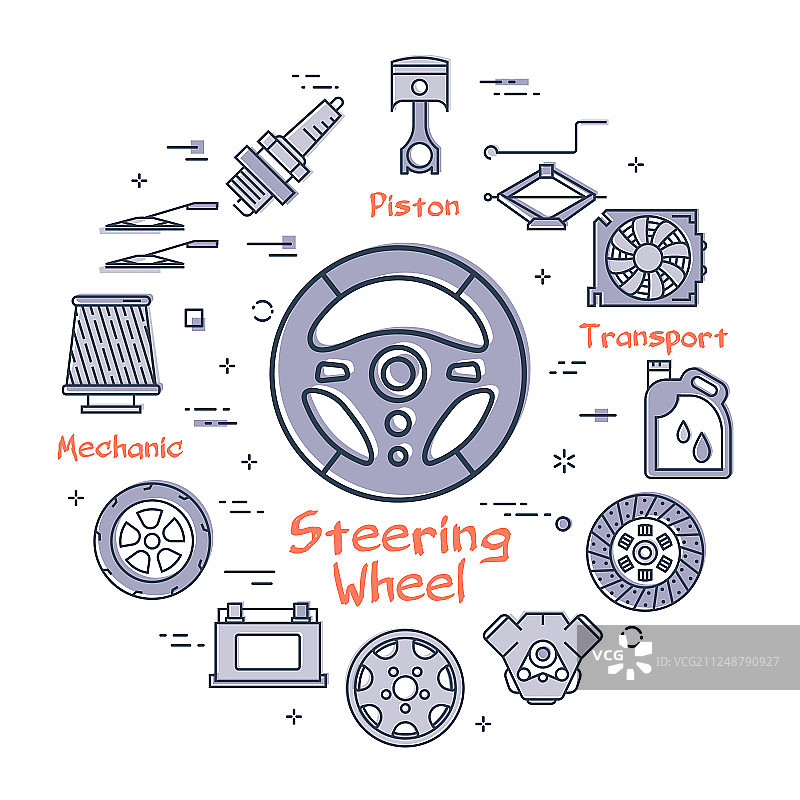 方向盘线性圆形banner图片素材