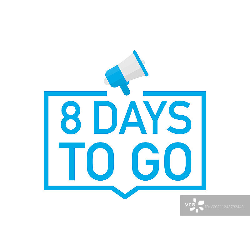 男人手持扩音器倒计时8天图片素材