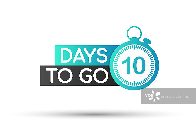 倒计时10天扁平图标图片素材