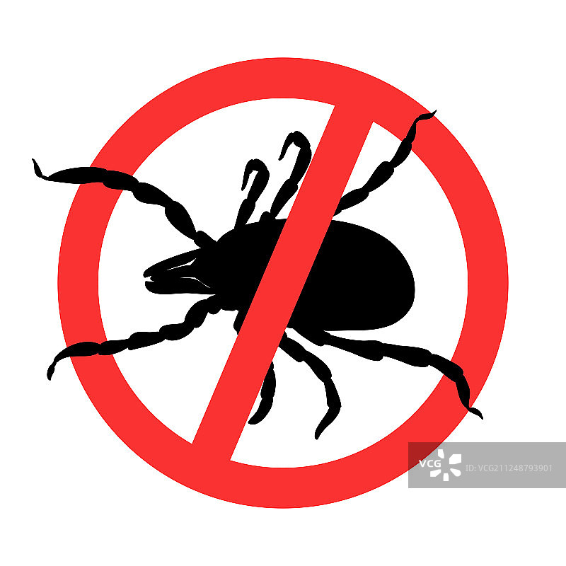 螨虫寄生虫符号警告标志图片素材