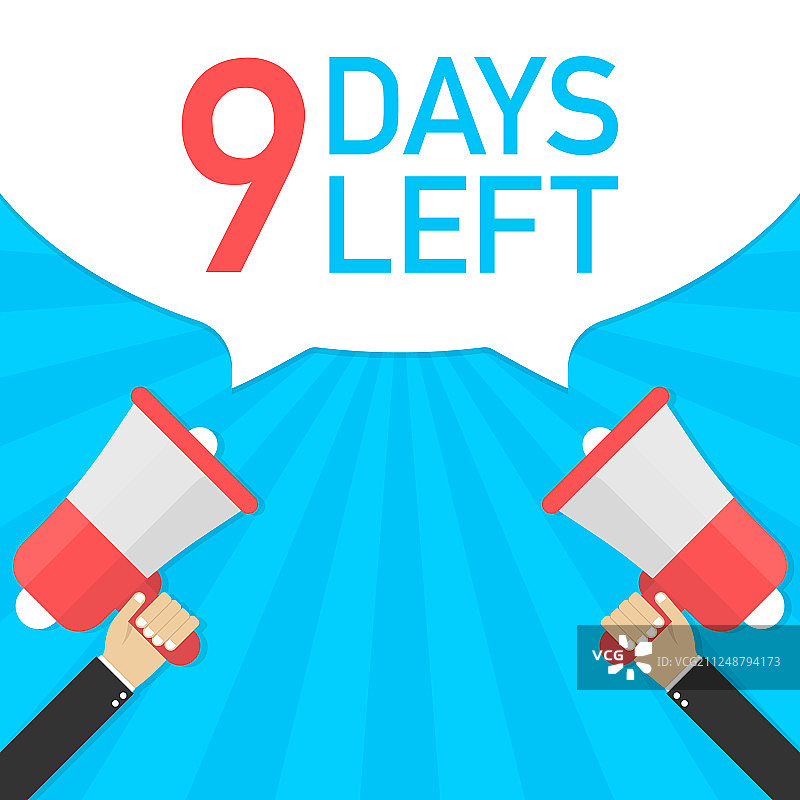 男人手持喇叭，倒计时9天图片素材