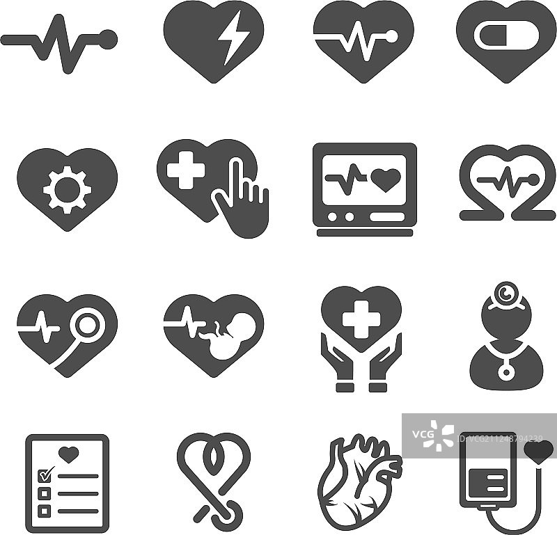 医疗保健概念的爱心图标图片素材