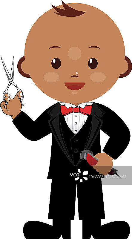 理发男孩Logo模板图片素材