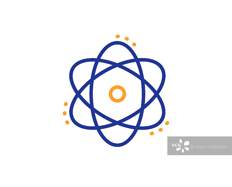 原子线性图标能量符号化学元素图片素材