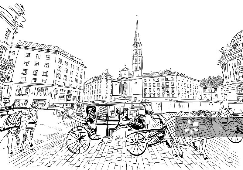 维也纳霍夫堡宫圣米歇尔广场图片素材