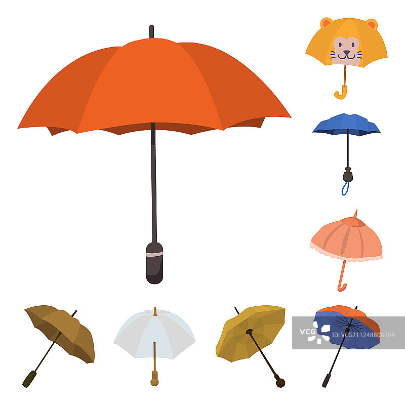 雨伞和雨水图标图片素材