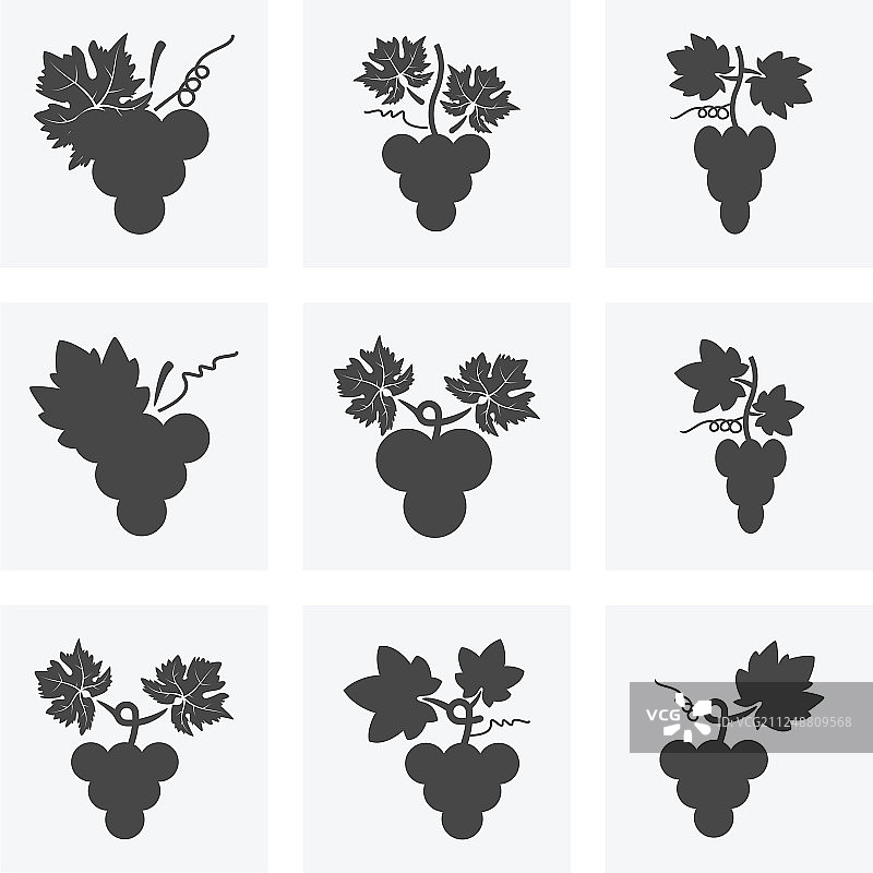 黑白葡萄图标图片素材