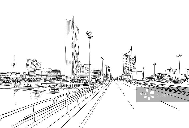 维也纳手绘草图图片素材