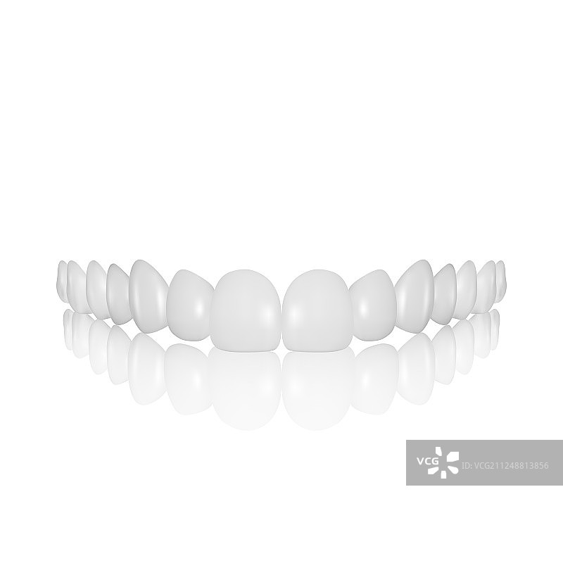 3D逼真白色假牙模型图片素材
