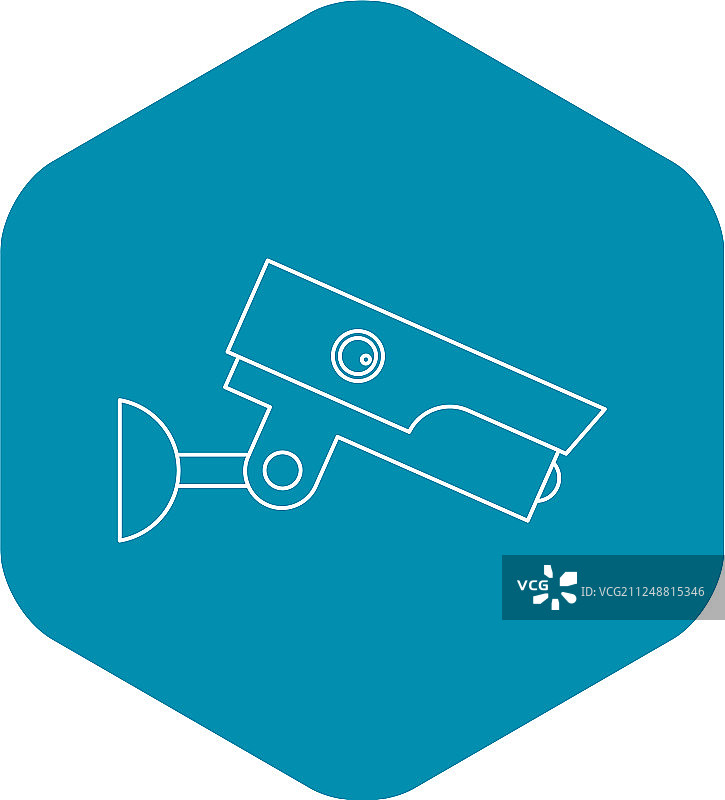 监控摄像头轮廓线性图标图片素材