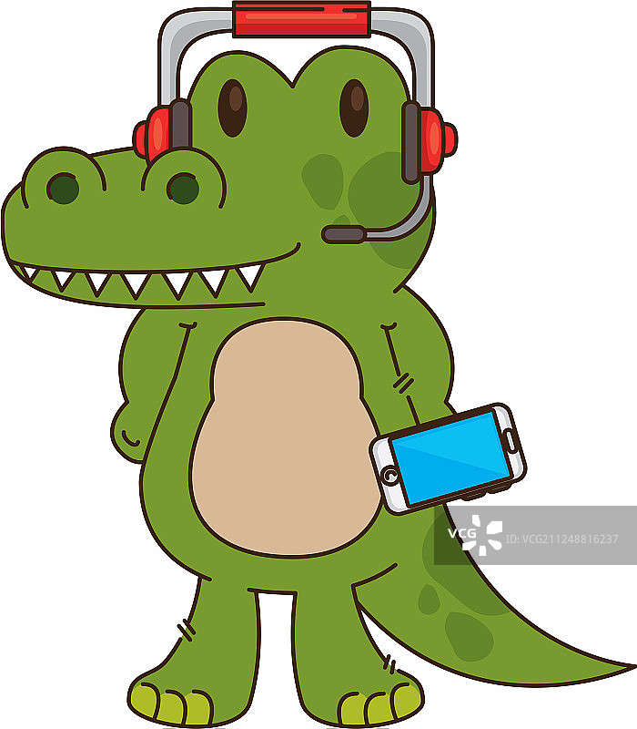 可爱的小鳄鱼角色图片素材