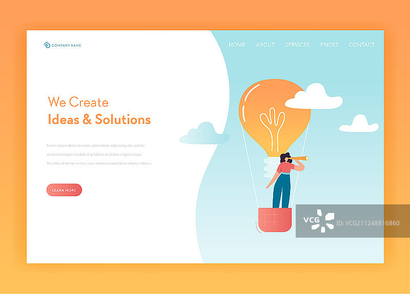 创意理念和商业解决方案着陆页图片素材