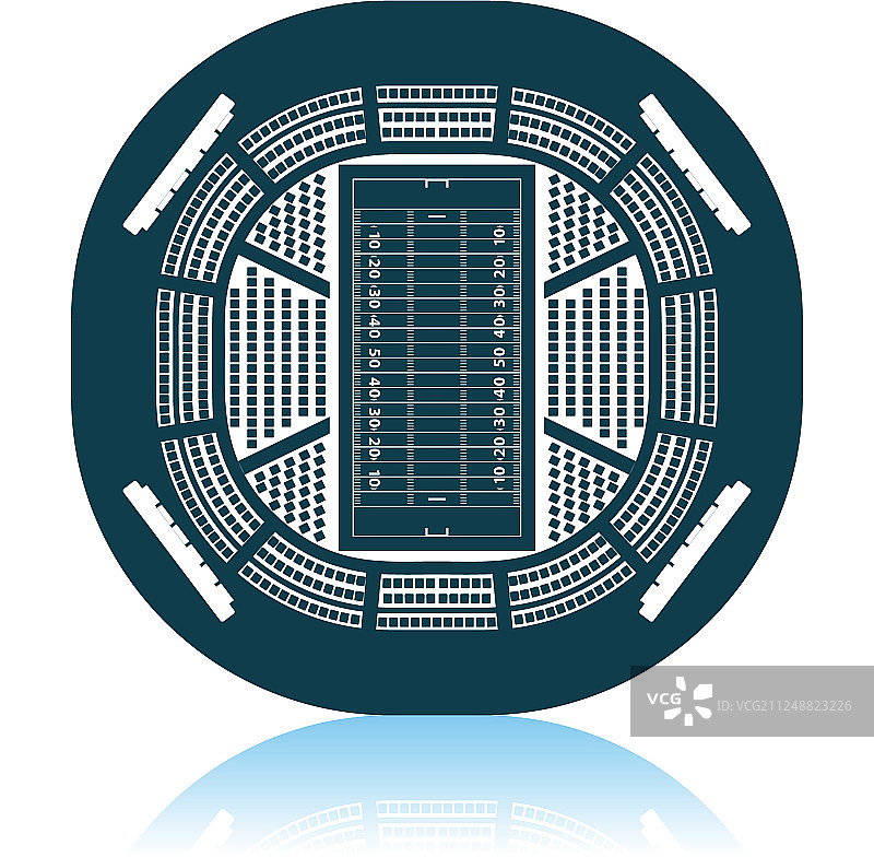 美式橄榄球场鸟瞰图图标图片素材