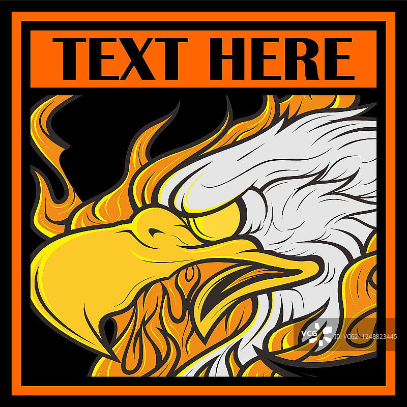 手绘火焰老鹰图片素材