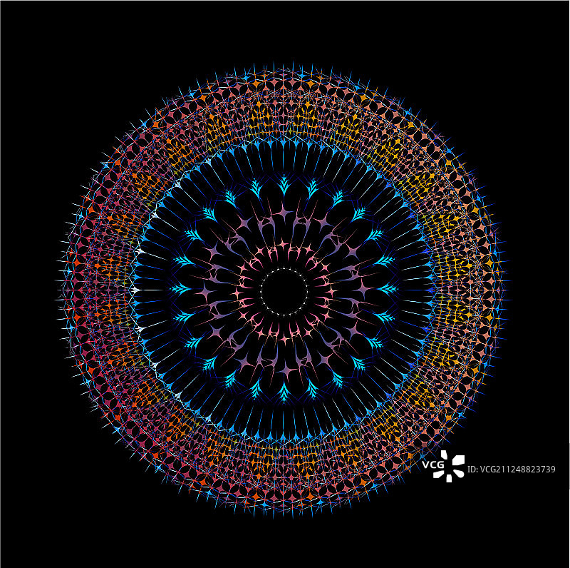 曼陀罗分形装饰图案图片素材
