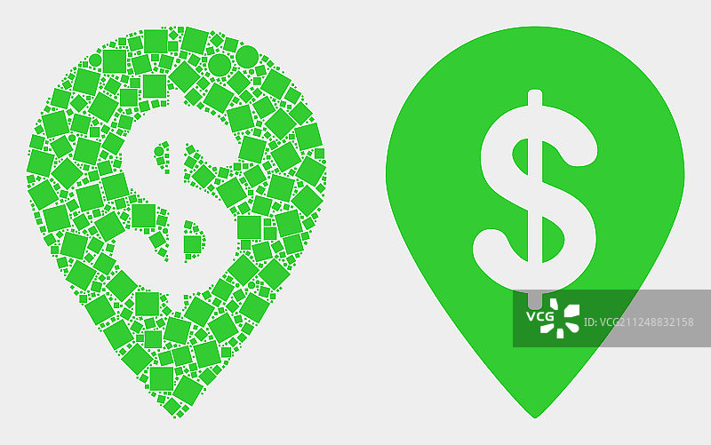 点状扁平美元地图标记图标图片素材