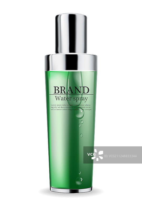 绿色面霜和保湿喷雾化妆品图片素材