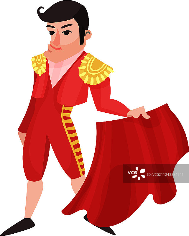 身穿红色传统服装的斗牛士图片素材