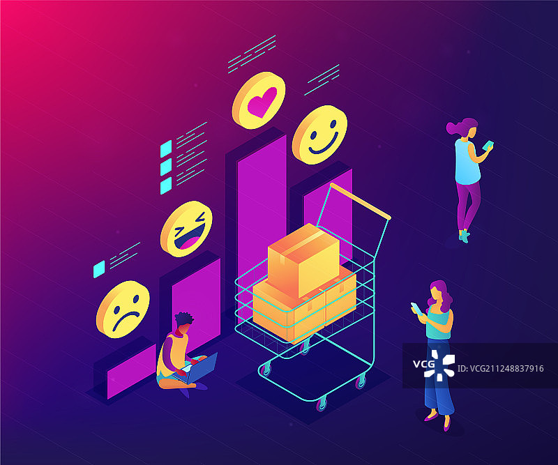 获取客户反馈2.5D概念图片素材