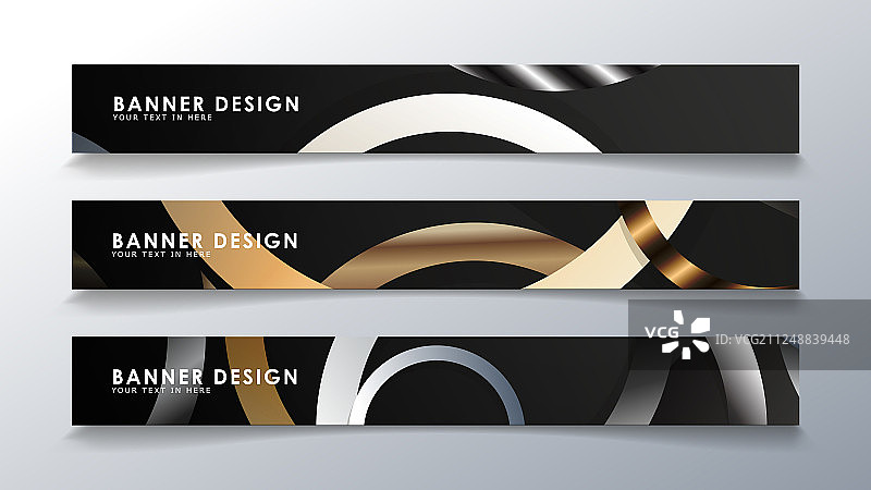 设置带有圆形背景的矩形横幅图片素材