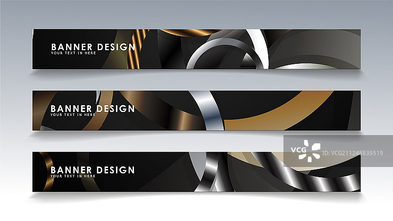 设置带有圆形背景的矩形横幅图片素材