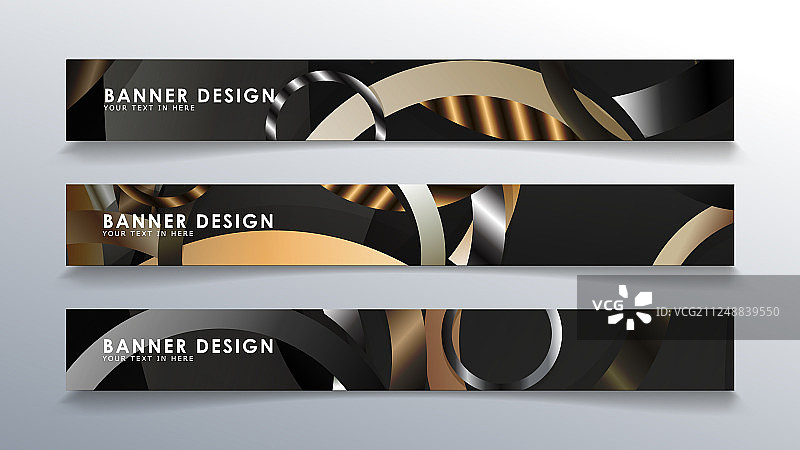 设置带有圆形背景的矩形横幅图片素材