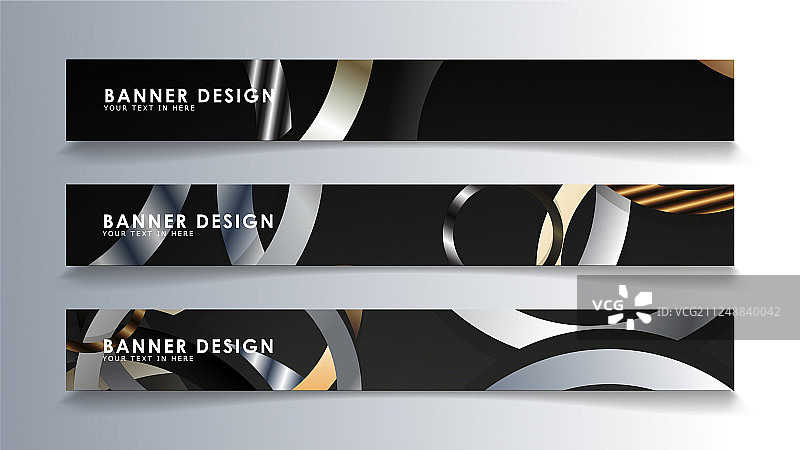 设置带有圆形背景的矩形横幅图片素材